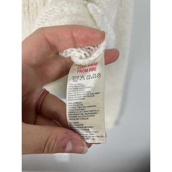 Urban Outfitters Kai Cropped Chunky Cardigan Size Medium Cream Knit Women’s - Picture 6 of 7